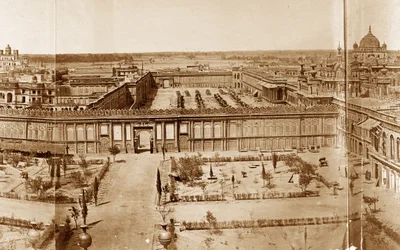Panoramablick auf die Höfe der Residenz, Lucknow